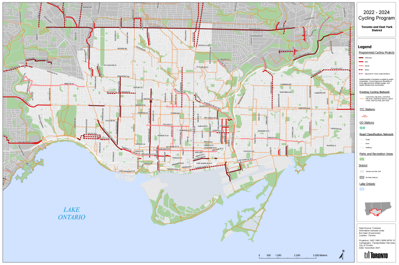 Map of downtown Toronto and East York