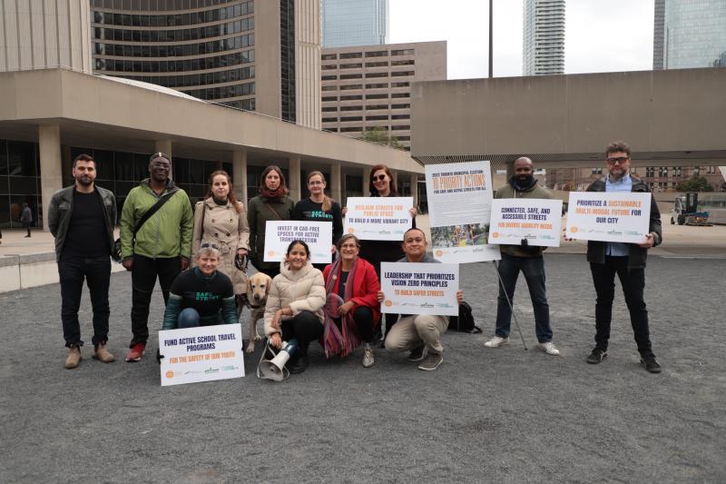 Group of people in front of City Hall