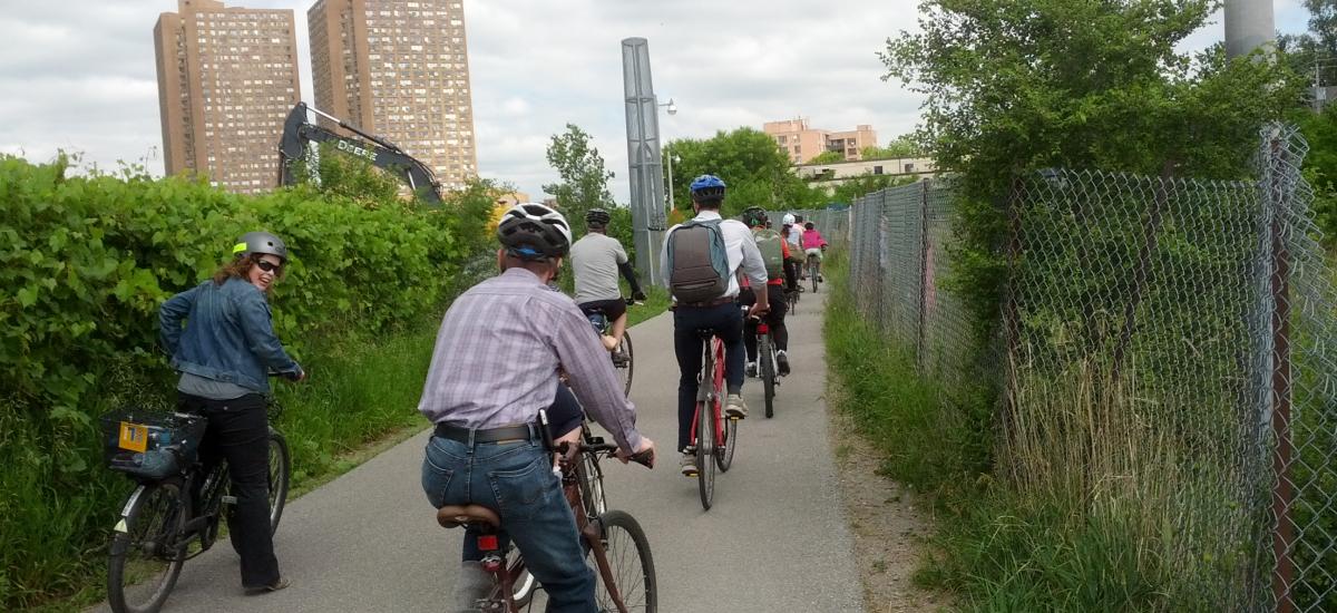 bikes on west toronto rail path