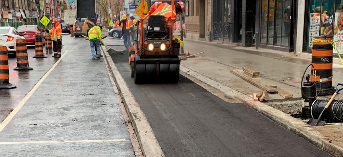 Bloor Cycle Track Paving