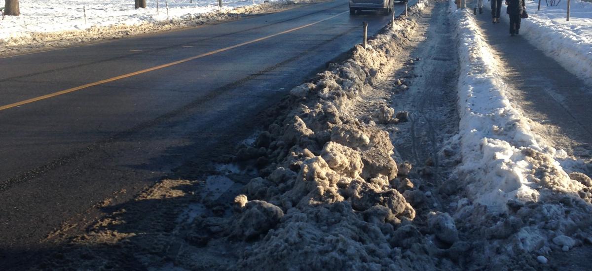 Bloor Bike Lane snowed in at Christie