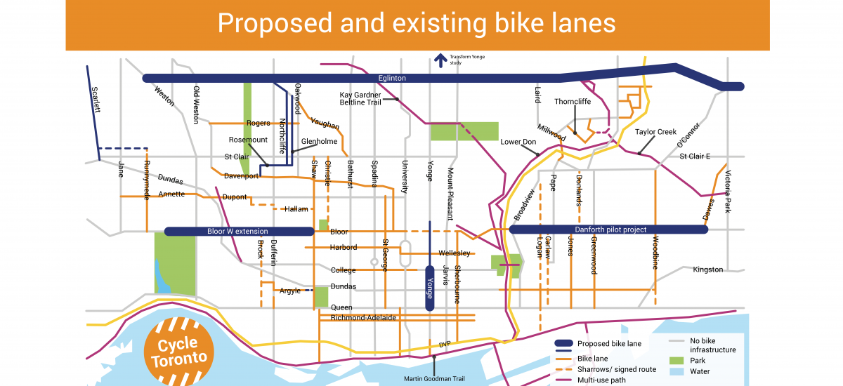 Proposed and Existing Bike Lanes