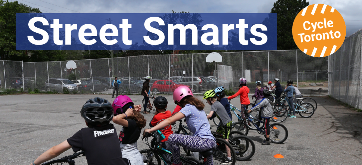 Street Smarts 2019 Fundraising Goal $25000. Donate Now. Child learning about bikes.