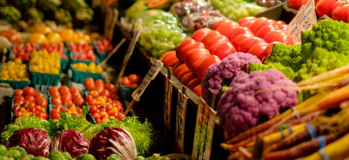 Vegetables in a market