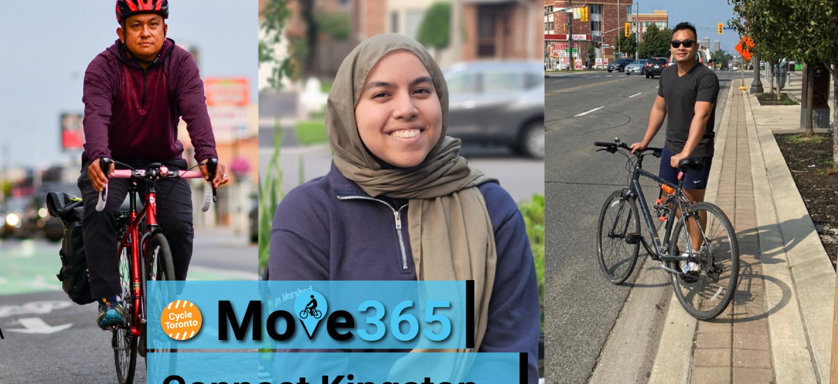 Three people side by side. Text reads "Move 365 Connect Kingston"