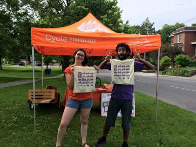 our bikewatch team at an outreach station