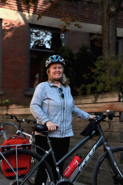 Ruth with her bike