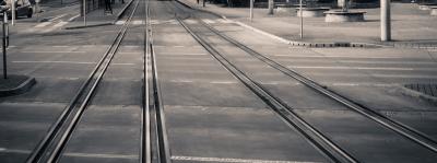 Road with streetcar tracks