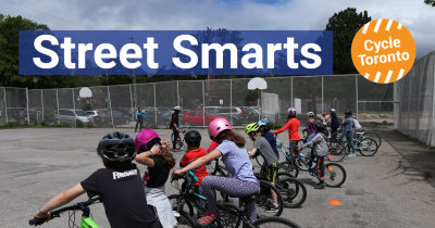 Street Smarts 2019 Fundraising Goal $25000. Donate Now. Child learning about bikes.