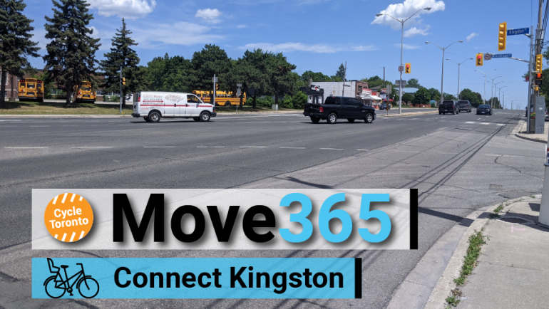 Move 365 Connect Kingston. Wide road running past a school.