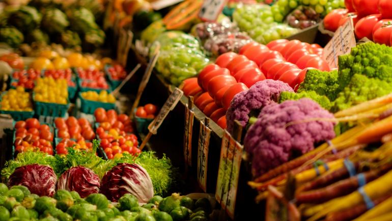 Vegetables in a market