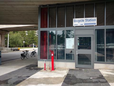 Bicycle station at Victoria Park Station