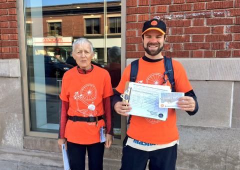 #BuildTheGrid outreach team collecting pledges along the Danforth