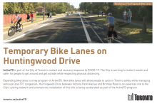 Thumbnail of first page of ActiveTO brochure for bike lanes on Huntingwood Dr