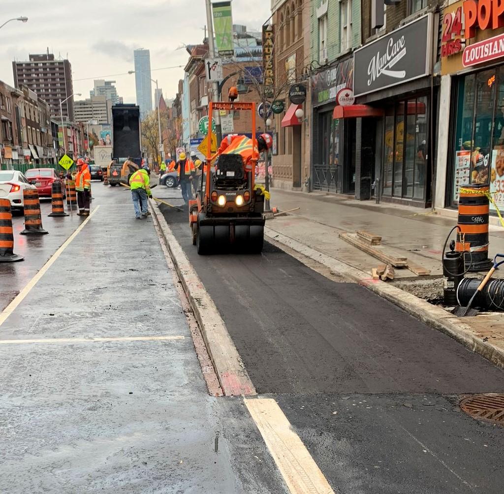 Bloor Cycle Track Paving