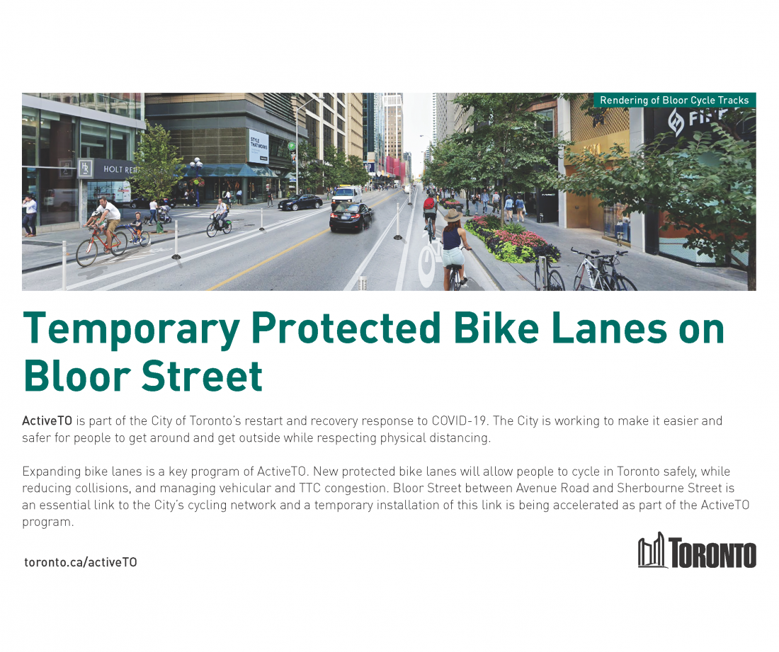 Bloor Street East Temporary Bike Lane Rendering