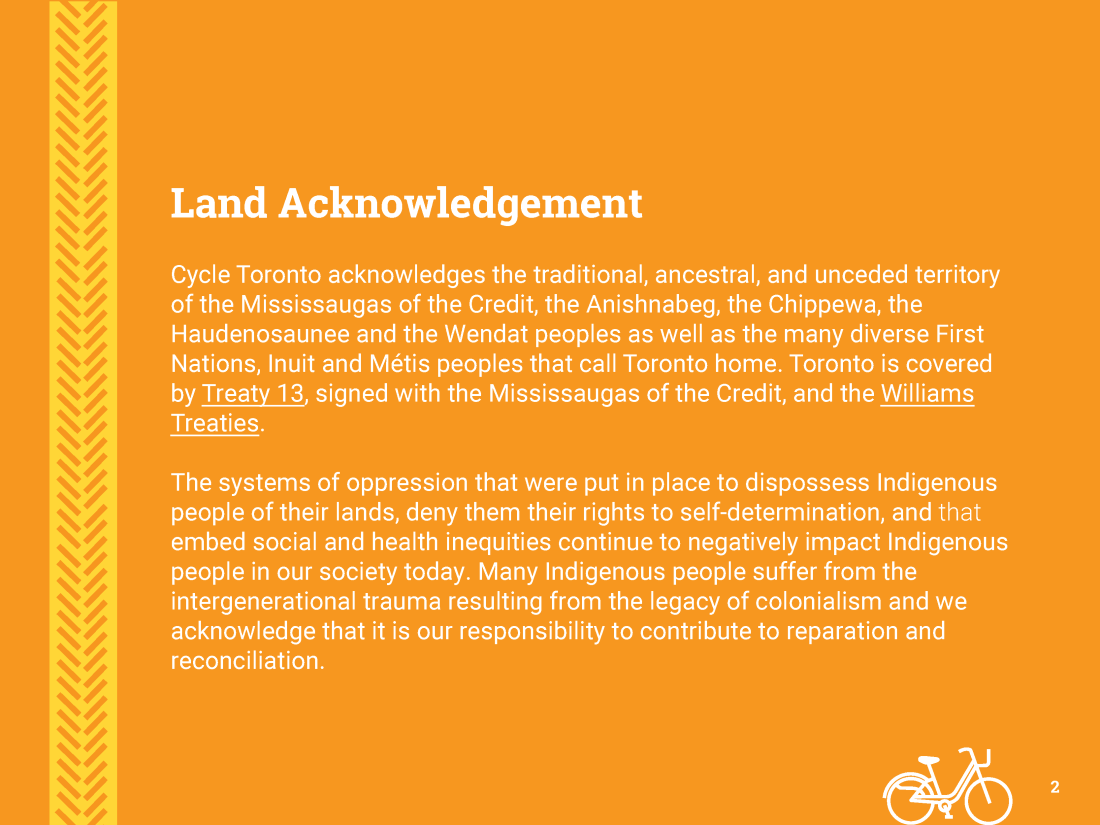 Page 2 of Cycle Toronto's 2021 Annual Report