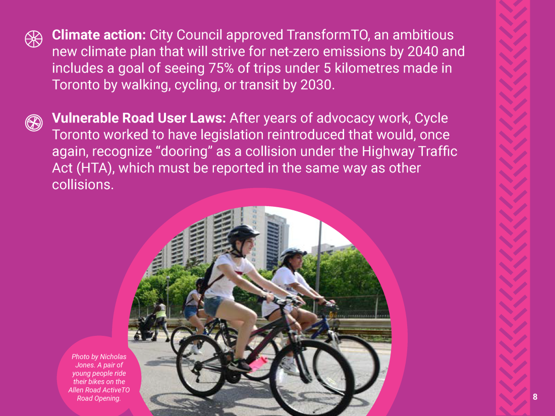 Page 8 of Cycle Toronto's 2021 Annual Report