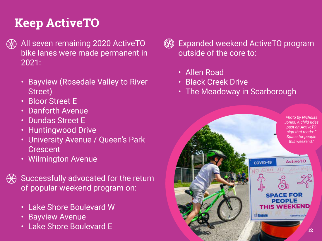 Page 12 of Cycle Toronto's 2021 Annual Report