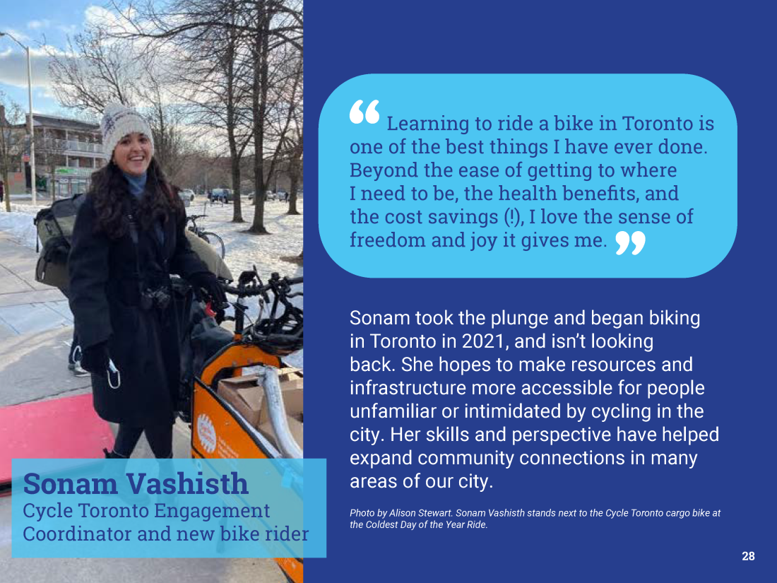 Page 28 of Cycle Toronto's 2021 Annual Report