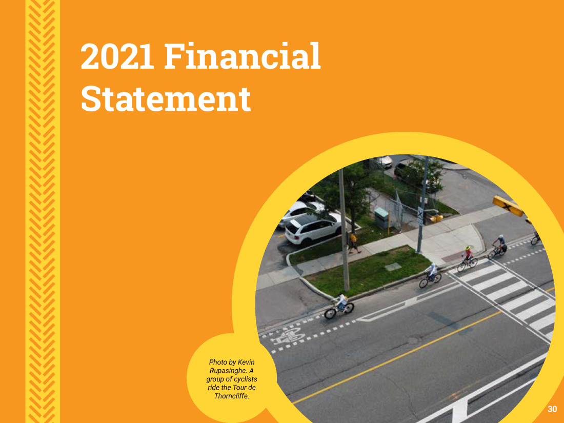 Page 30 of Cycle Toronto's 2021 Annual Report