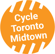 Cycle Toronto Midtown written in white inside an orange circle.