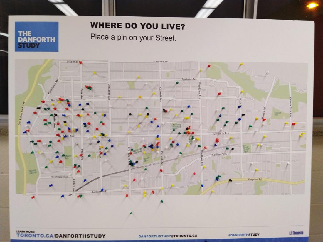 A map displays pins indicating where participants live