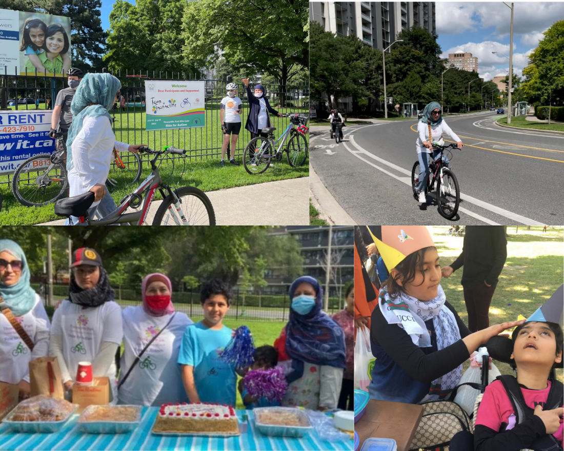 Images of people riding bikes