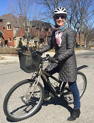 Holly Reid on her bike