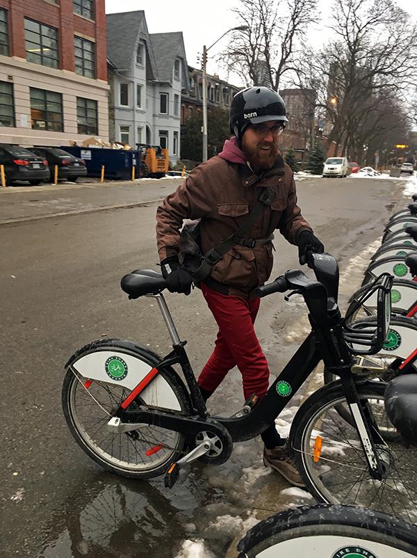 Jay unlocking a Bike Share bike