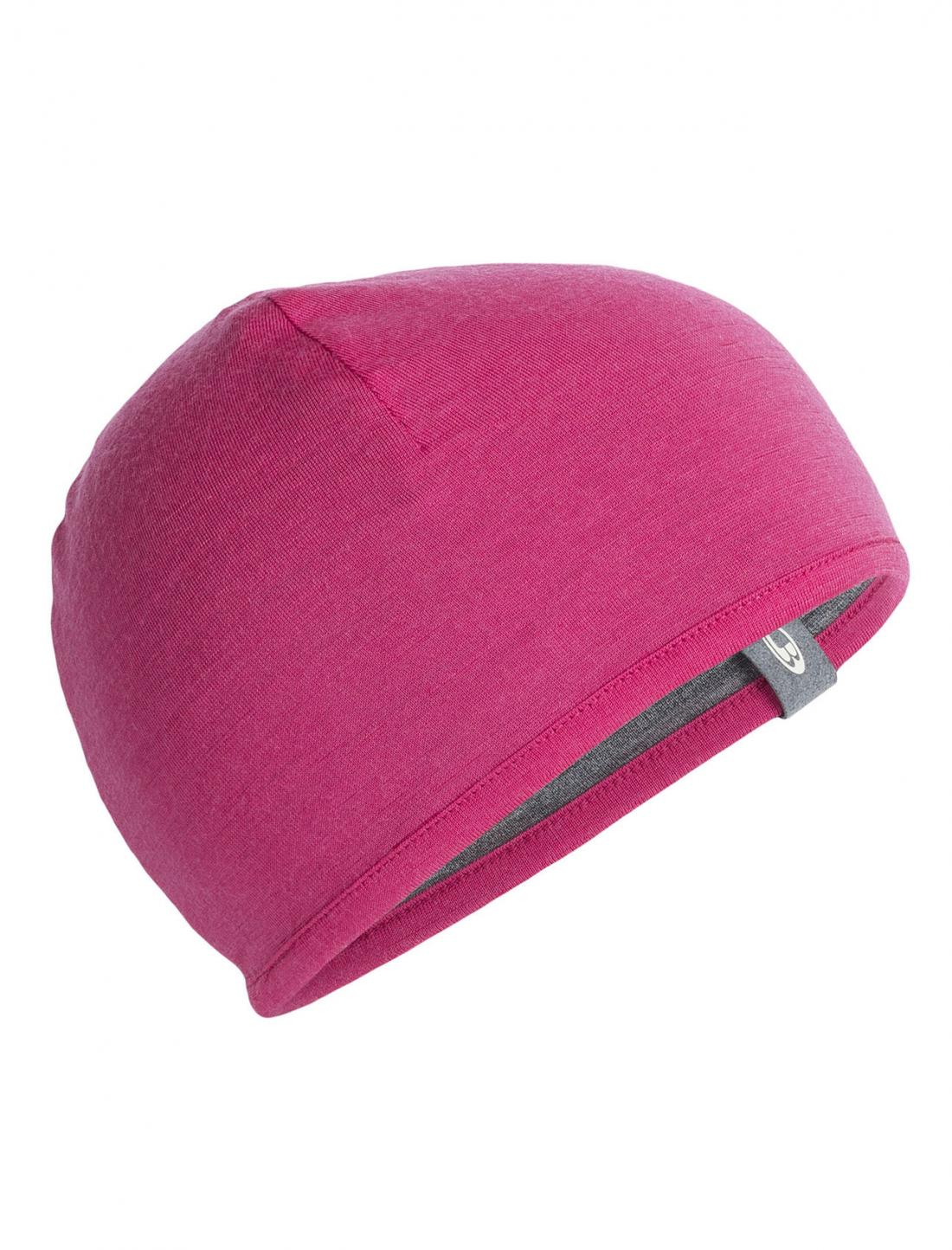 Pink toque designed to fit under a bike helmet