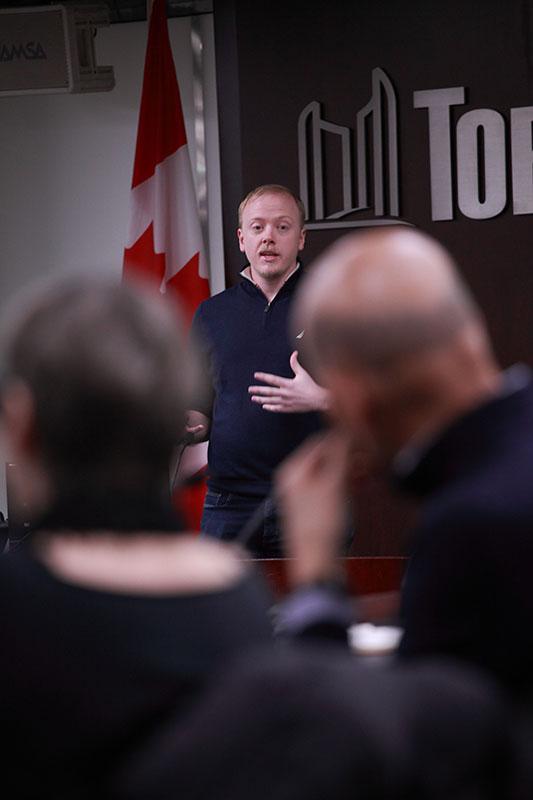 Ry Shissler presenting at the Cycle Toronto Advocacy Forum