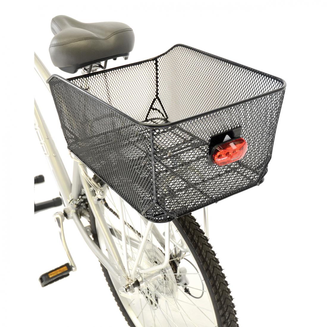 Bike basket attached to cream coloured bike