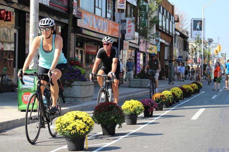 Bloor bike lane pop-up in 2016