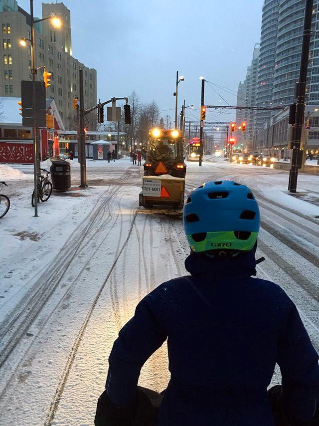 Watching the city's snowplow in action